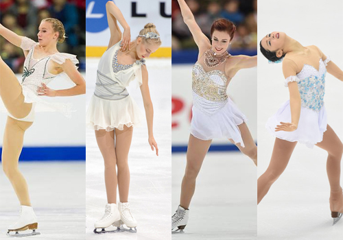 Polina Edmunds, Juulia Turkkila, Ashley Wagner og Haruka Imai