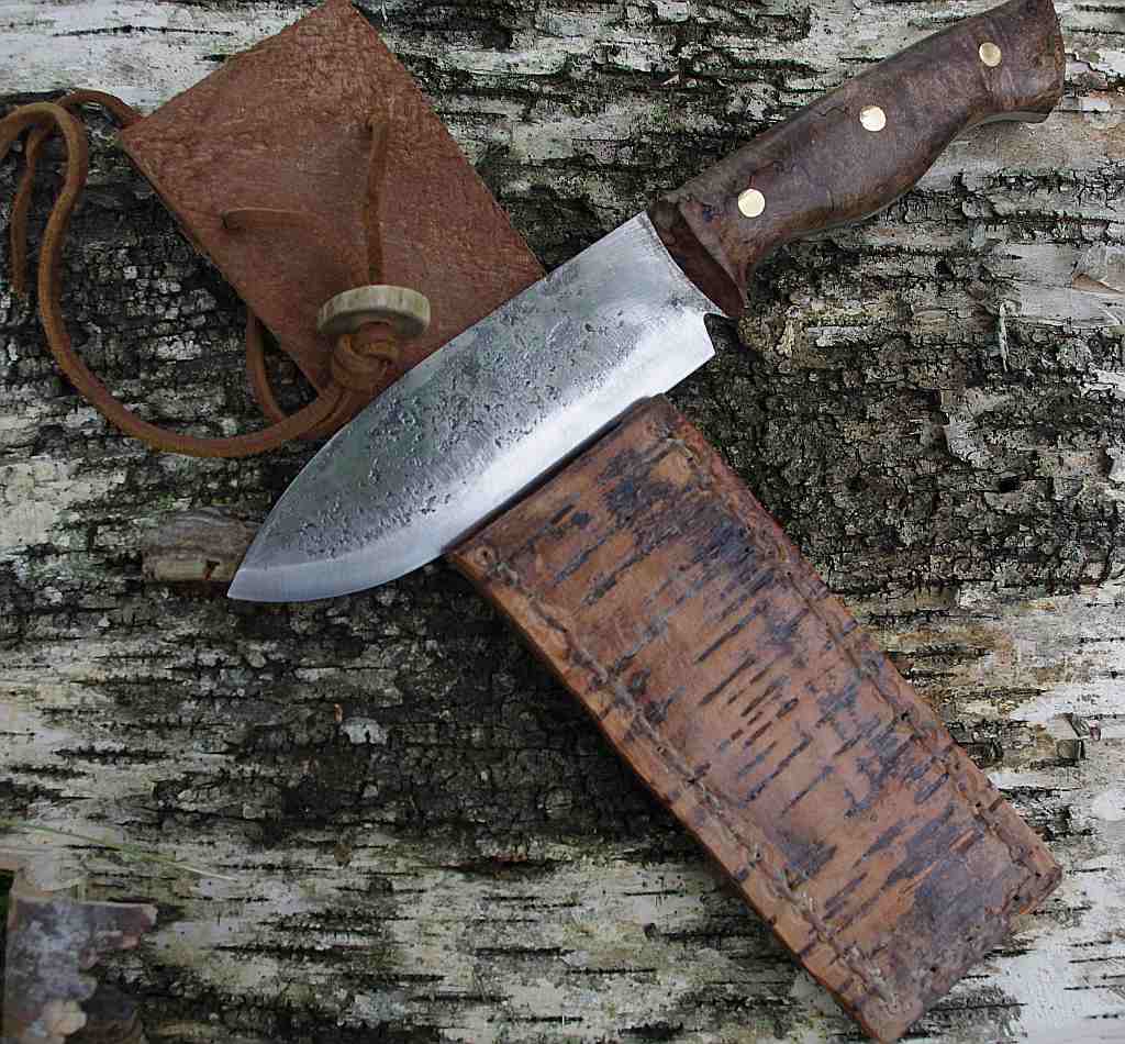American Grouch Leather & Birch Bark Knife Sheath