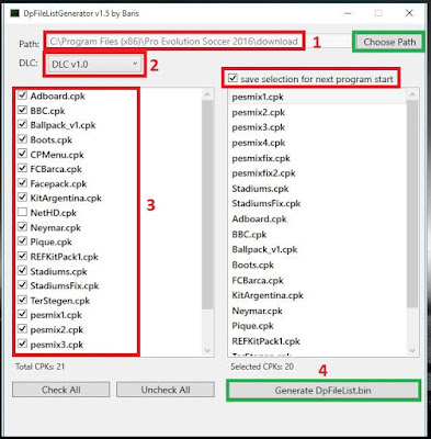 Cara Menggunakan DpFileList Generator untuk PES 2016