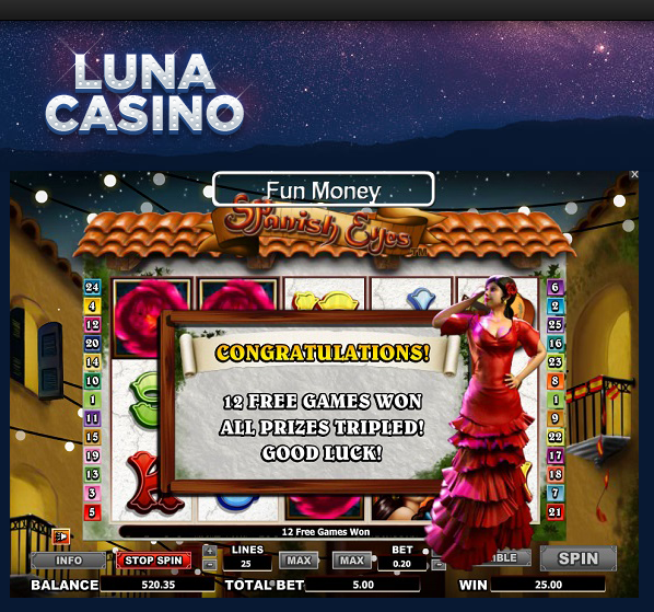 Find Gadget Reviews New Online Casino Slot Spanish Eyes at Lunacasino!