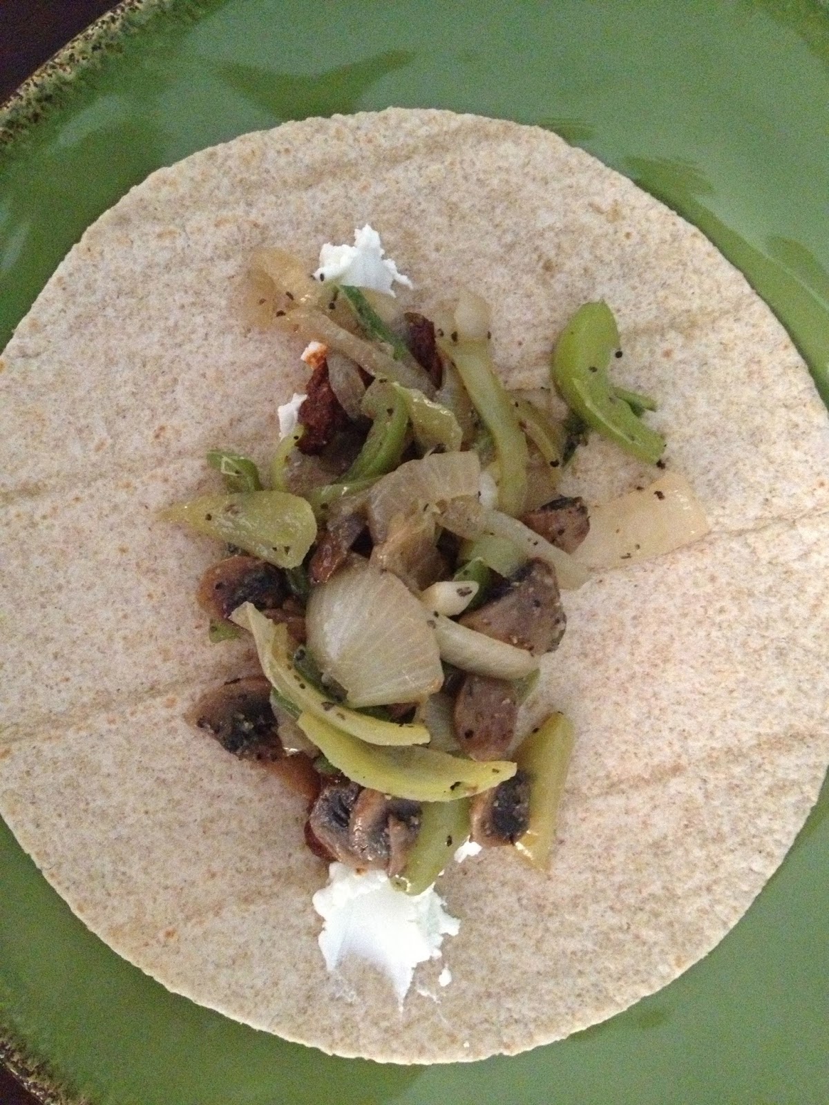 Working Out and Eating In Fajitas with Mole Sauce, Goat Cheese, and