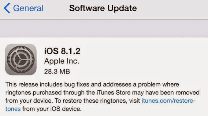 iOS 8.1.2 is available iOS 8.1.2 is available