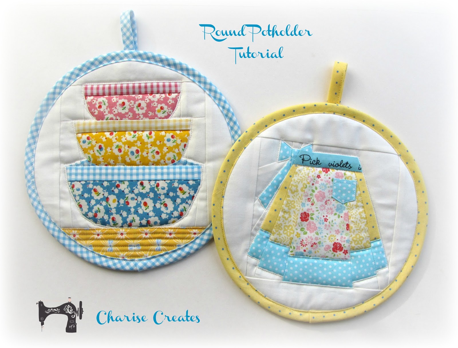Charise Creates Christmas Sewing Round Potholder and a Tutorial!