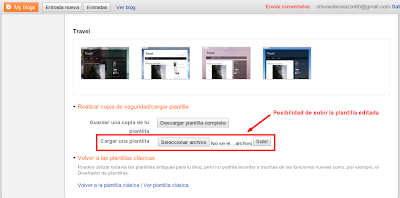 Subir plantilla