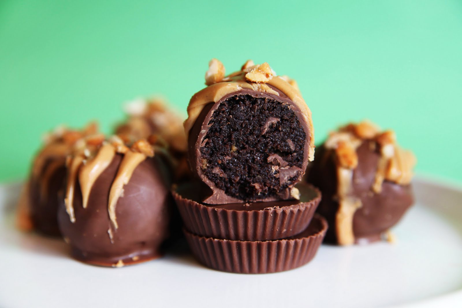 Sip and Bite Chocolate Peanut Butter Truffle Cake Bites