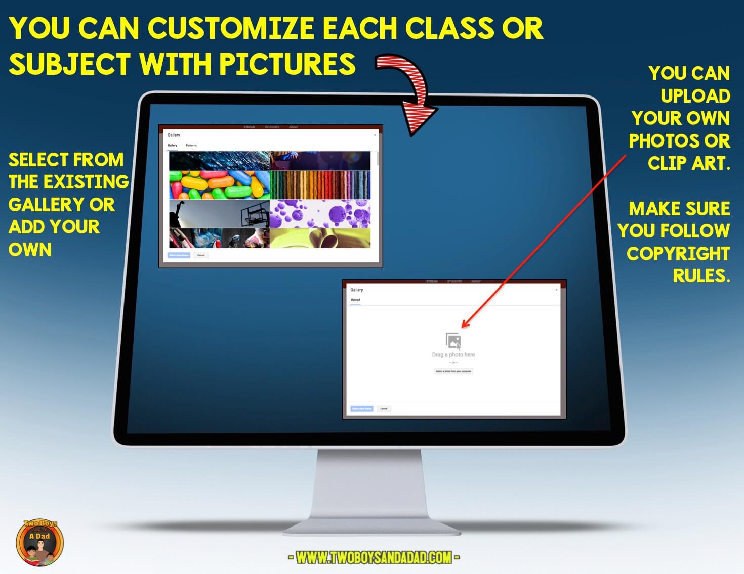Add pictures in Google Classroom set up