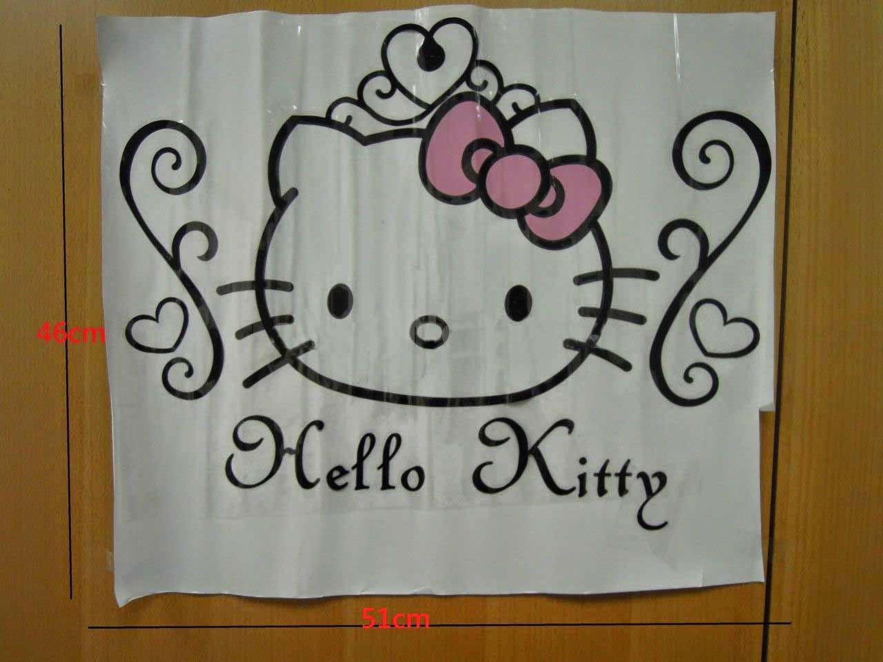 Sticker "Hello Kitty" Kap Mesin Mobil Color IdHostigo Jasa site