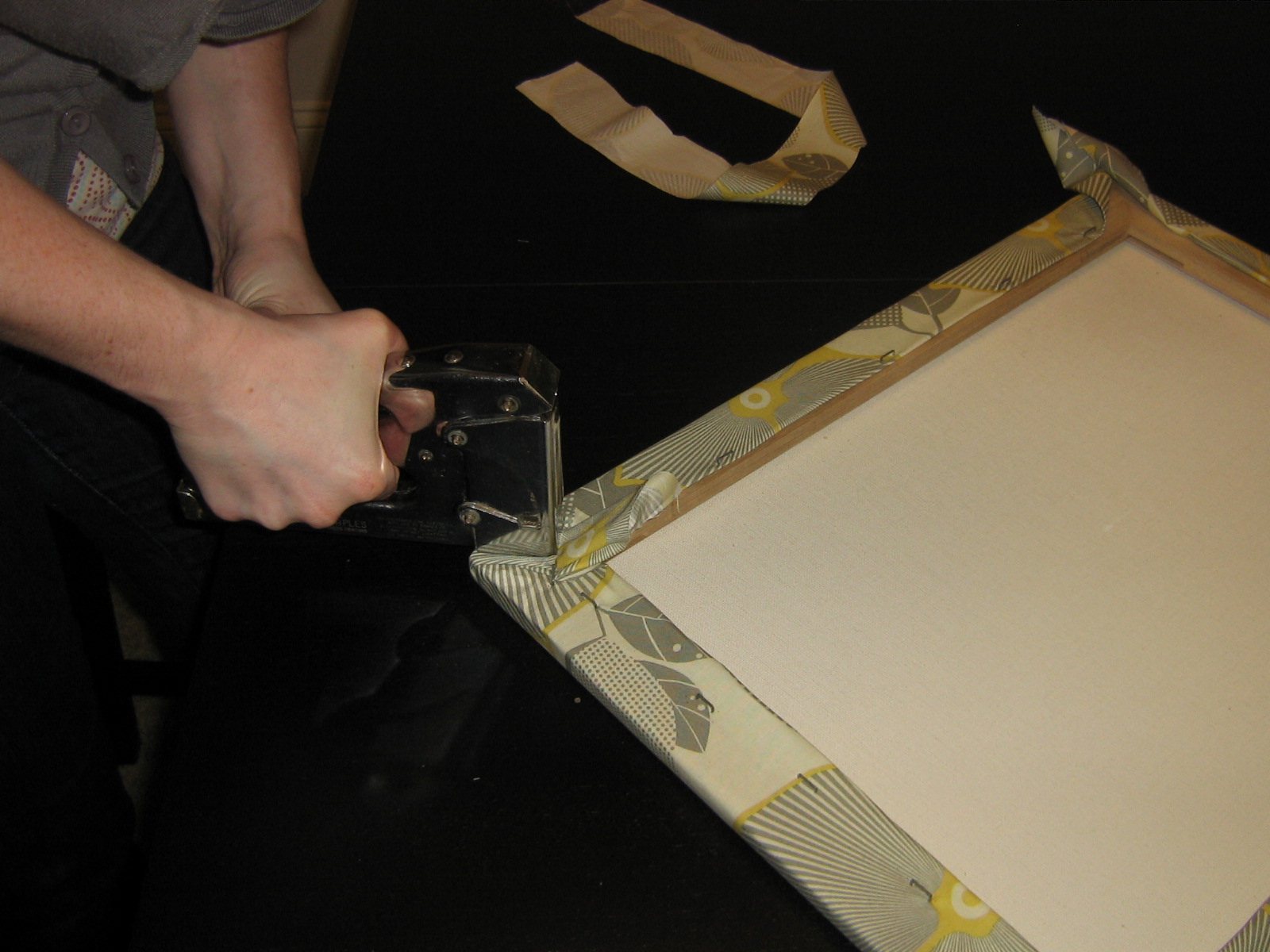 The Reece's Pieces Fabric covered canvas tutorial