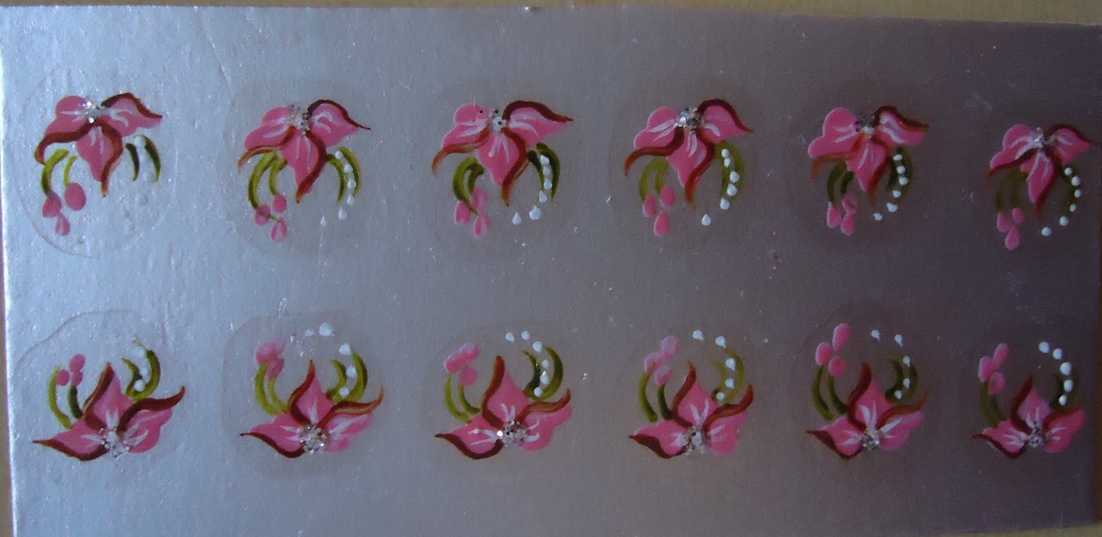 Beleza das unhas: Adesivo artesanal de unhas: flores de canto