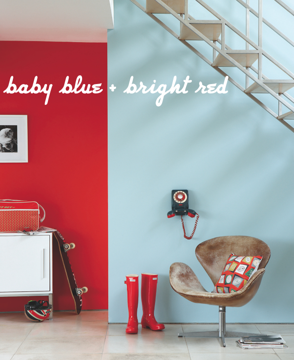 baby blue and red