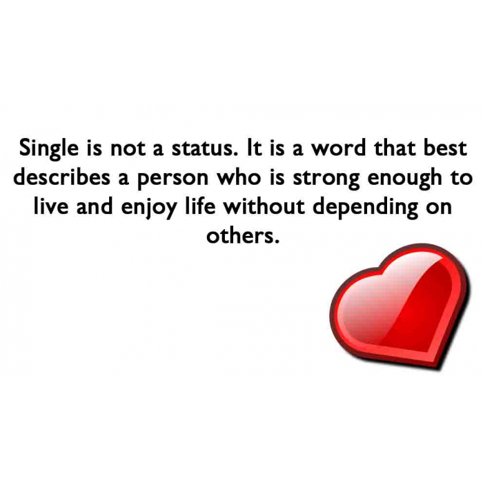 being single quote saying single status being single quote saying single status