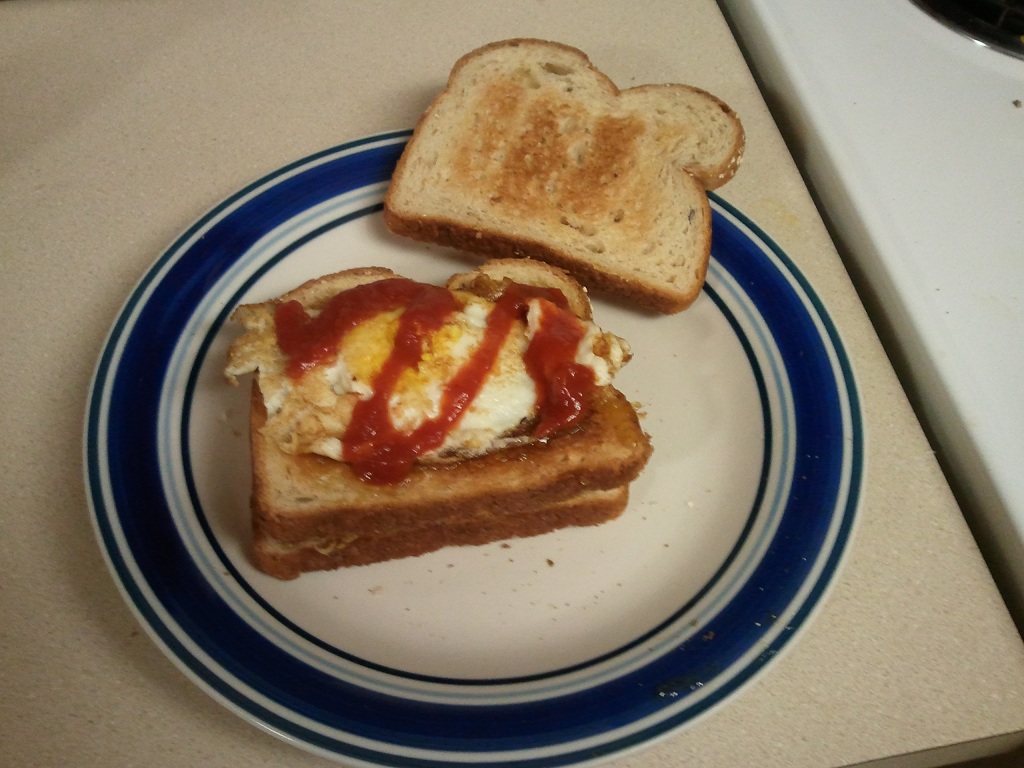 Woodn't Ya Know It... Fried Egg Chili Chutney Sandwich, Smeg Head!