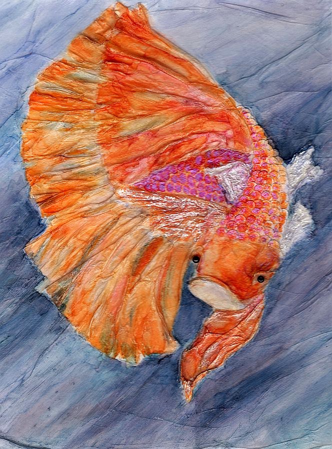 ArtByCrain Fancy Goldfish paper sculpt complete