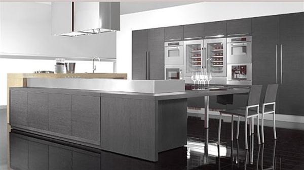 Grey and White Modern Kitchen Cabinets