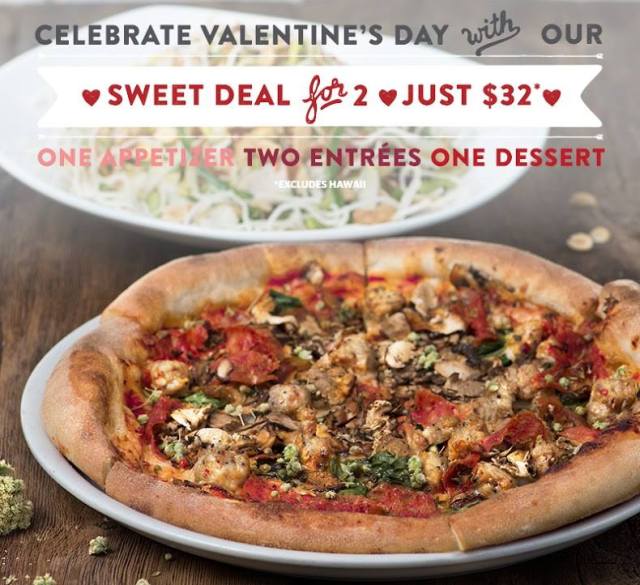 CPK Offers "Sweet Deal for Two" Menu for Valentine's Day Brand Eating