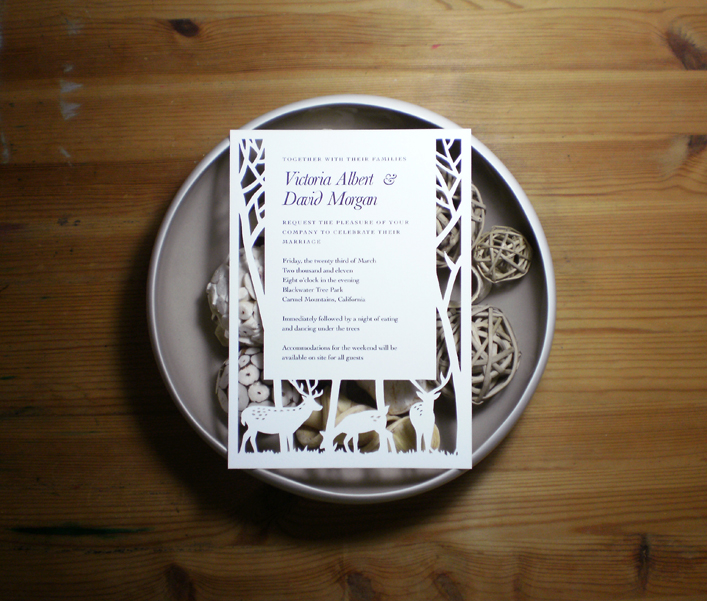 Deer Papercut wedding invitatio...
