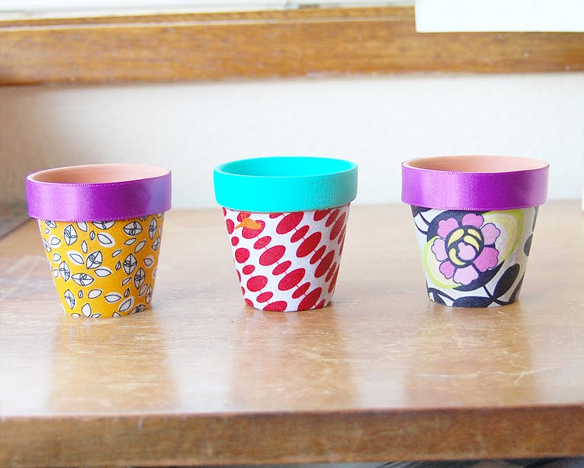 The Craftinomicon Fabric Covered Flower Pots