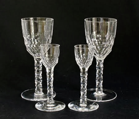 Beautifully Cut (Scarce) Claret & Liqueur Glasses Pat.2604 from the 1931 catalogue