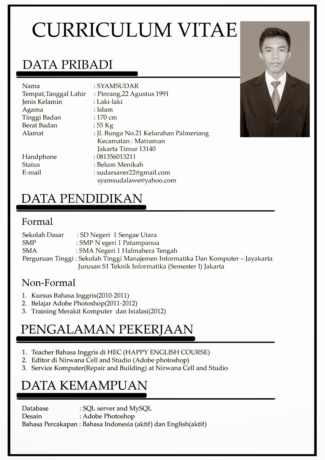 contoh resume yang baik