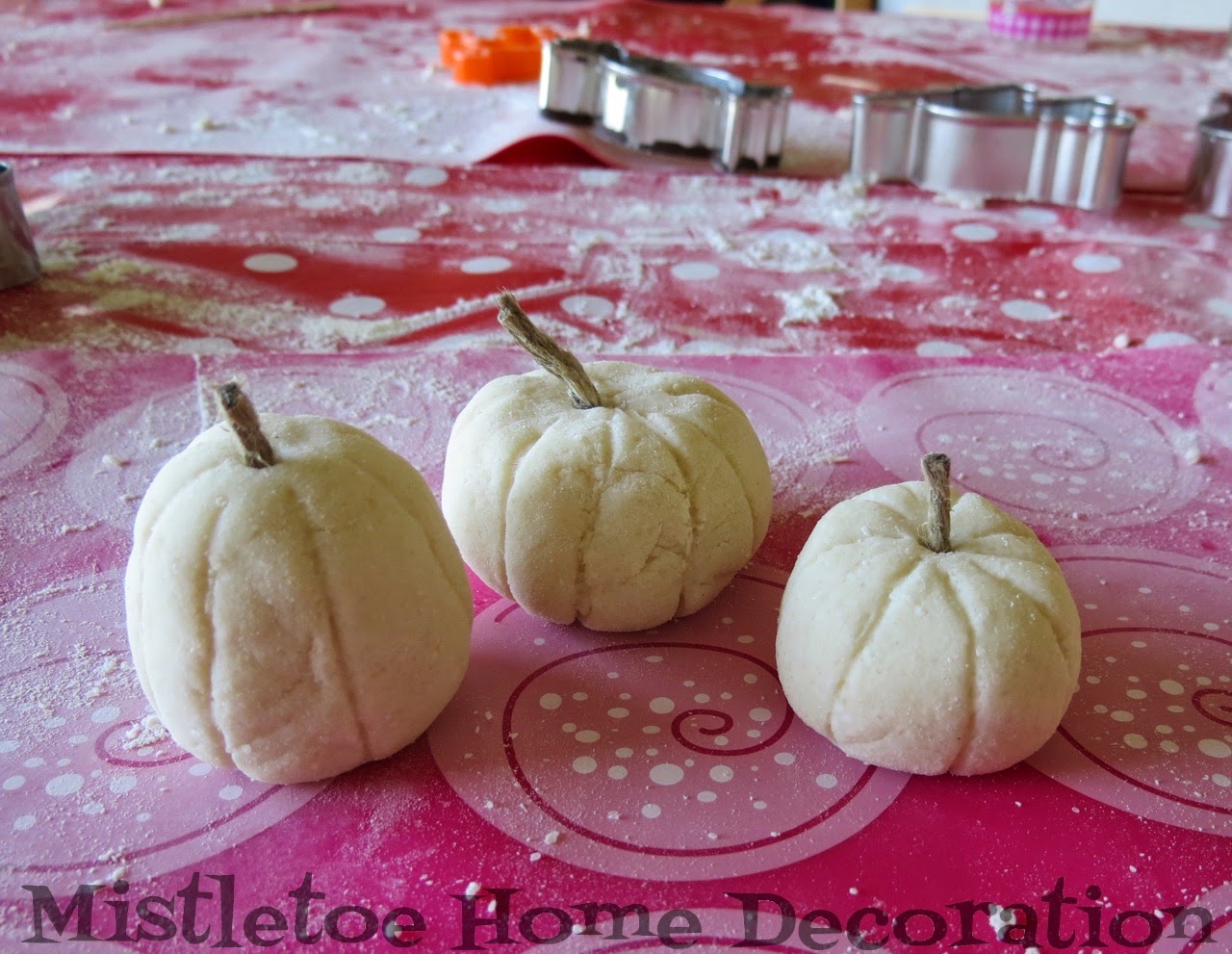 Mistletoe Home Miniature saltdough pumpkins for Halloween