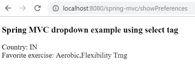 Spring MVC dropdown example
