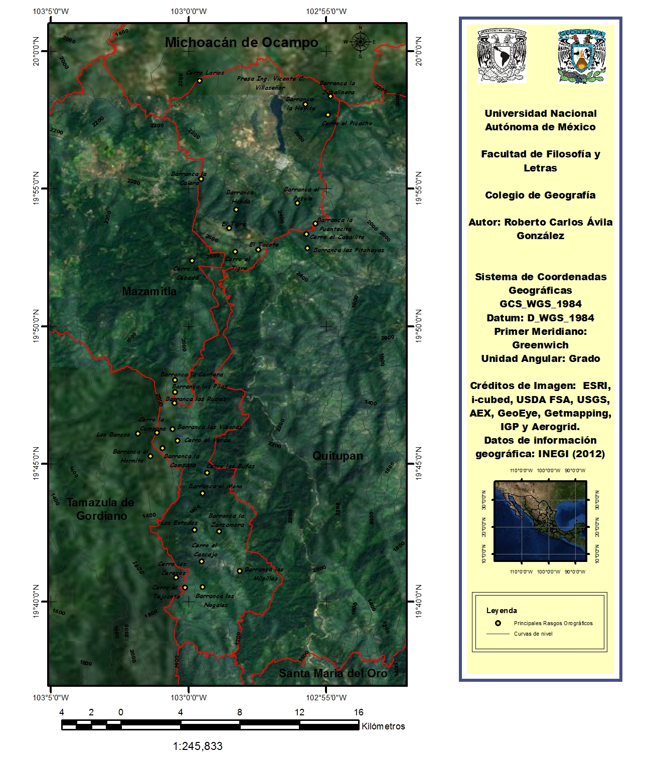Trabajos de Geografía Cartografía del municipio Valle de Juárez, Jalisco
