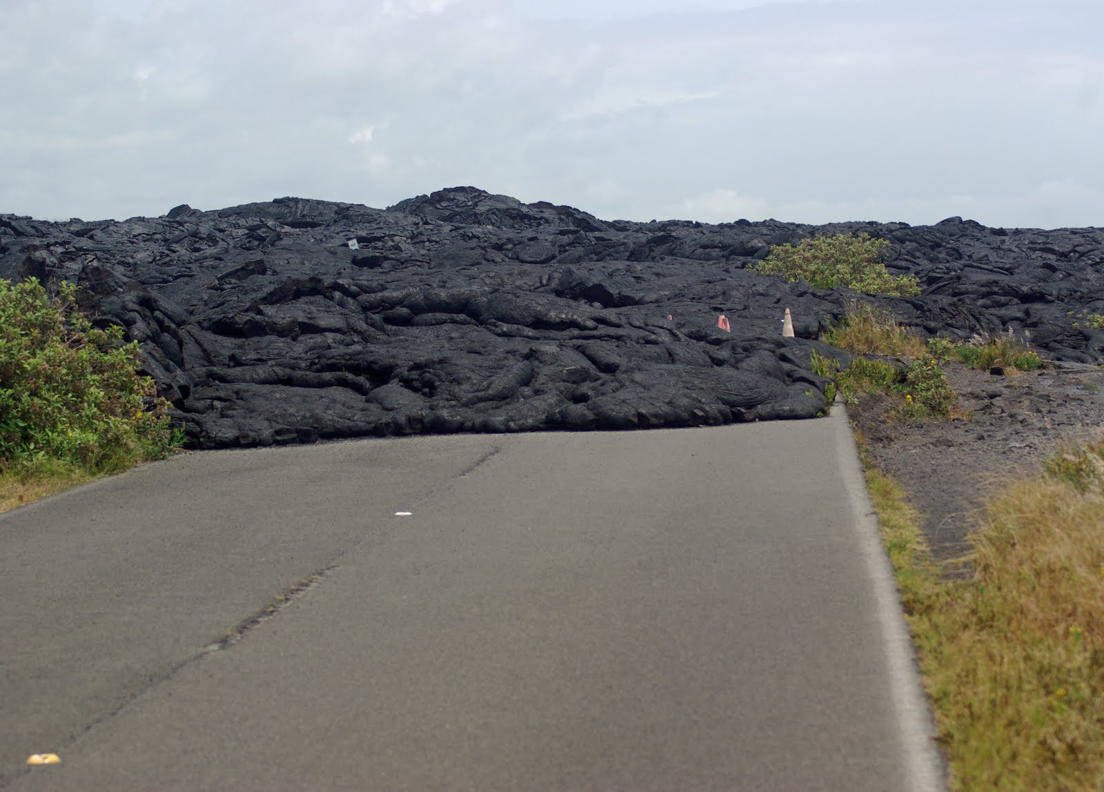 End of the road - lava flow over highway