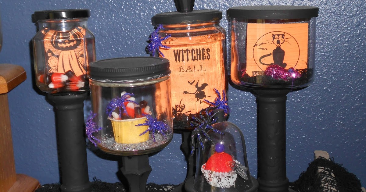 The American Homemaker Simple &amp; Inexpensive Halloween Pedestal Jars