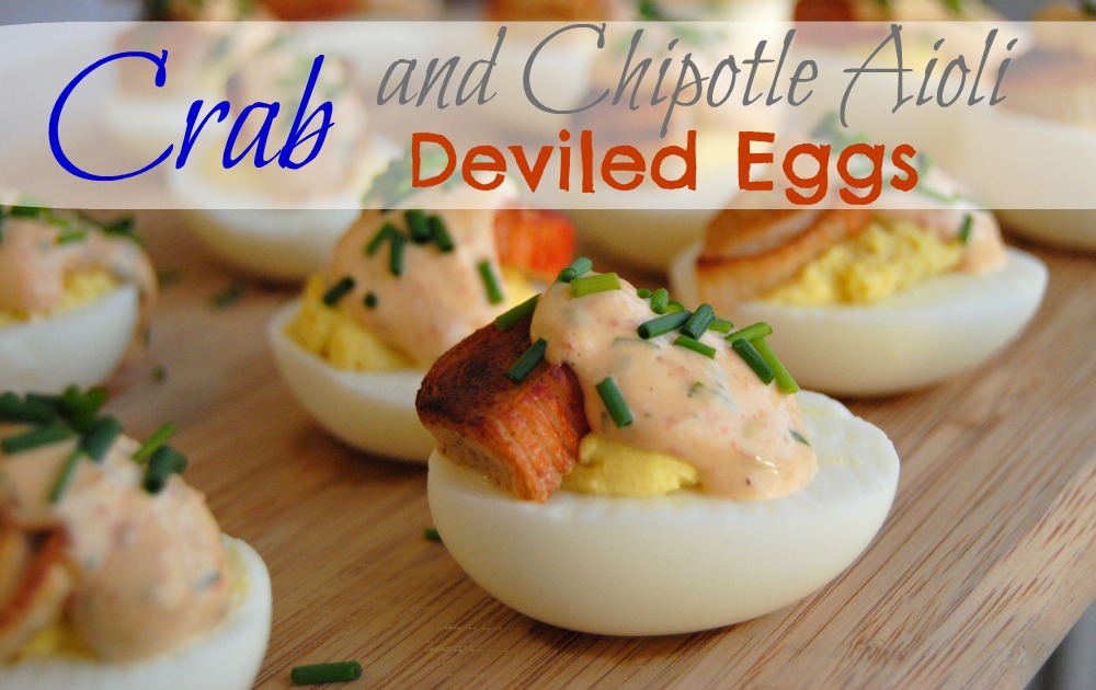 SteakNPotatoesKindaGurl Crab and Chipotle Aioli Deviled Eggs
