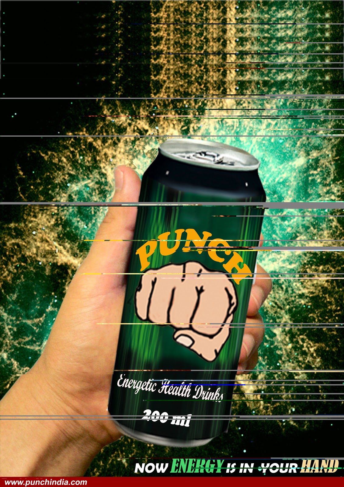 Punch An Energetic Health Drink Billboard Ad of Punch Energy Drink