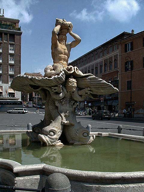 Fontana del Tritone in the Piazza Barberini in Rome
