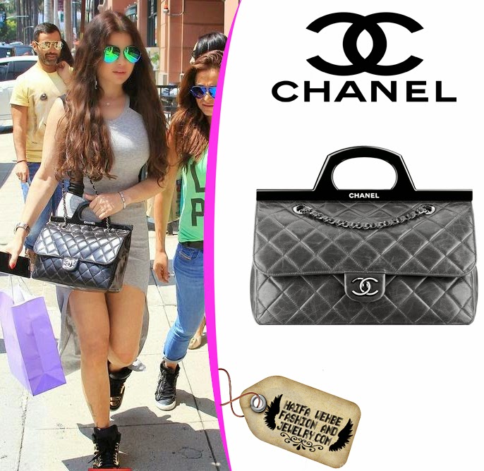 Haifa wehbe fashion and jewelry: Haifa Wehbe Carrying Chanel CC Delivery bag