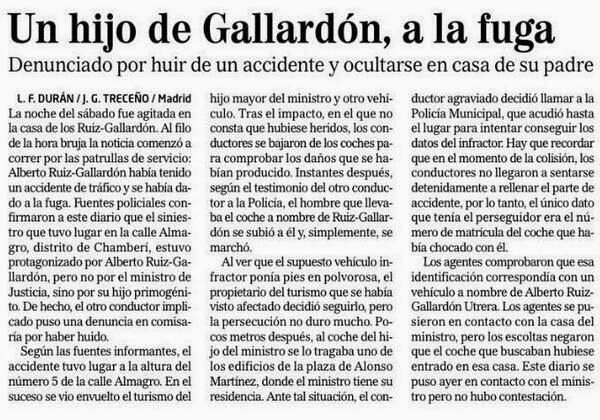 Un hijo de Gallardón se fuga tras un accidente de tráfico en Madrid 0000000+4