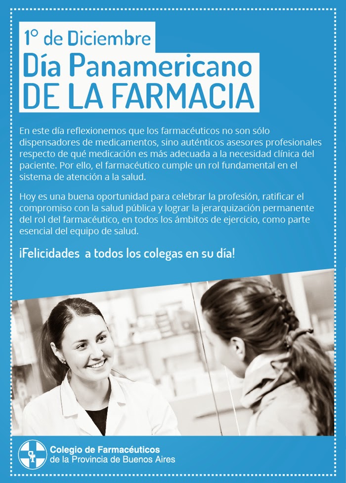 Programa FARCAVI: 1 de diciembre: DÍA PANAMERICANO DE LA FARMACIA