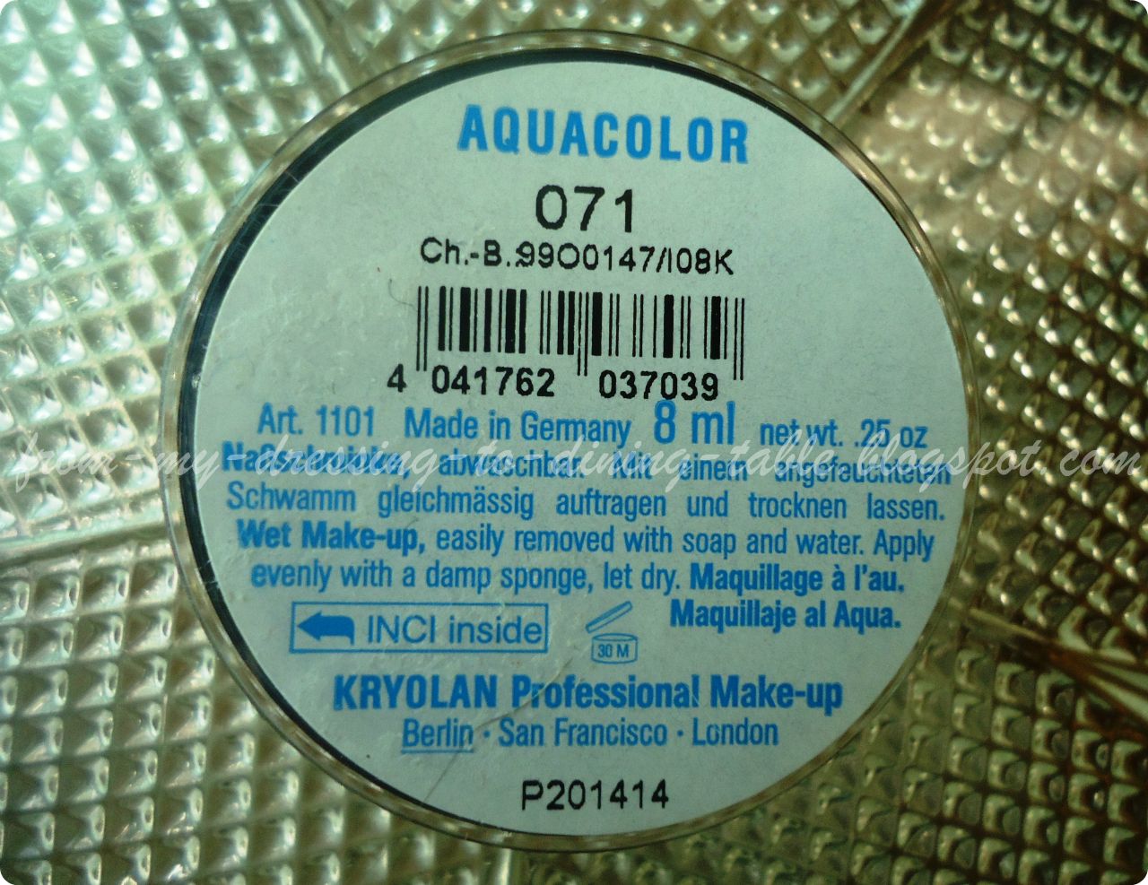 From My Dressing To Dining Table Review & Swatches Kryolan Aquacolor