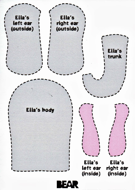 BEAR - Ella the elephant finger puppet template BEAR - Ella the elephant finger puppet template
