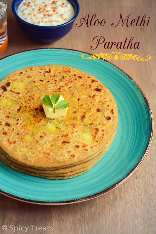 Aloo Methi Paratha / Aloo Methi Stuffed Paratha Recipe