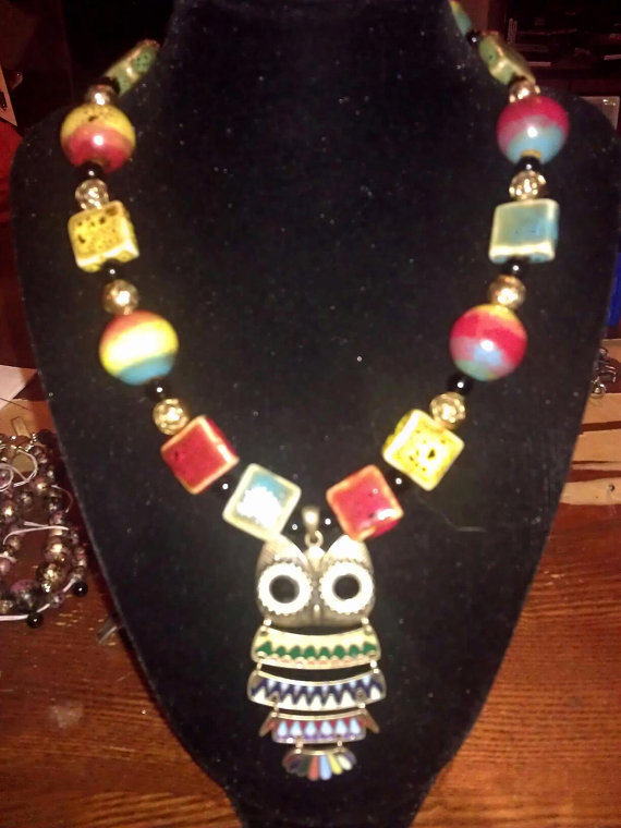 Owl Tribal Stone Necklace Check out the super trendy necklace