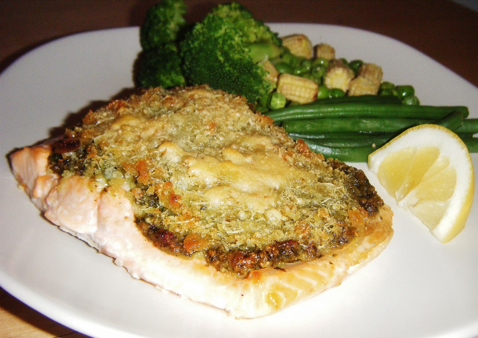 the Best Recipes Salmon with a Pesto & Parmesan Crust