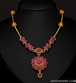 necklace simple weight ruby jewellery designs light gold indian haaram emerald trendy clothing rubies temple length short jun sn2