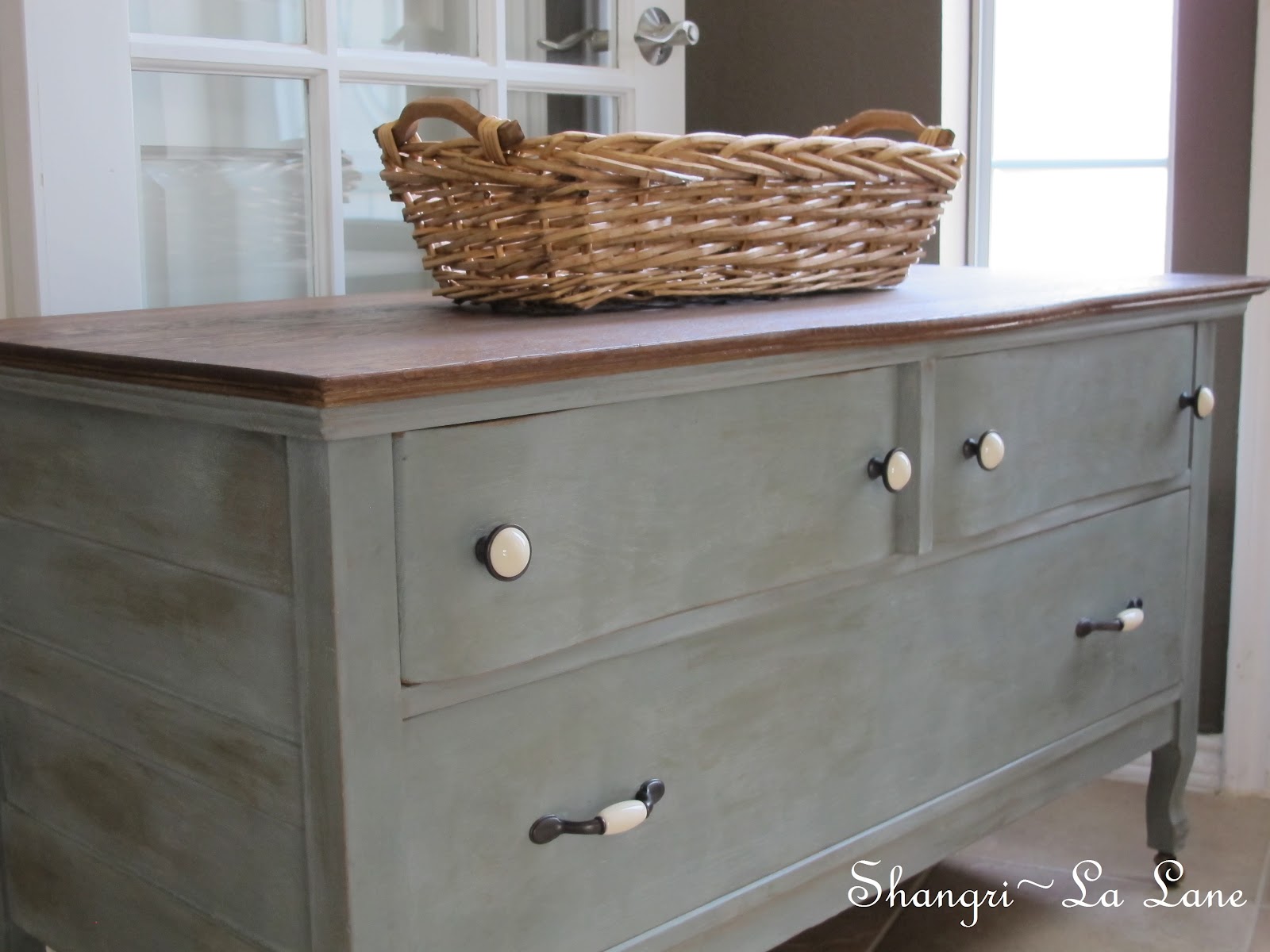 Antique Low Dresser With Caster Feet ShangriLa Lane