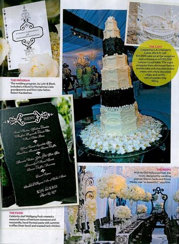 O bolo, o menu e a decoração do casamento de Kim Kardashian O bolo, o menu e a decoração do casamento de Kim Kardashian