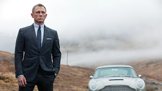 james bond and bond car in skyfall