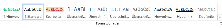 Die Verwendung von Formatvorlagen erleichtert den Umgang mit Formaten
