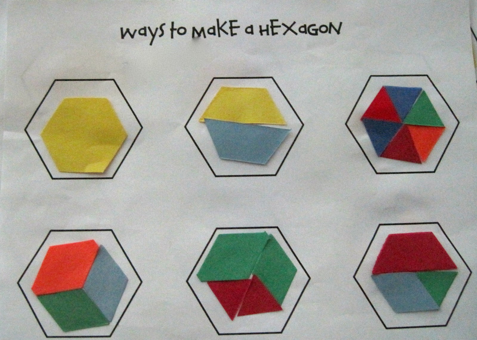Kindergarten Superkids Ways To Make A Hexagon