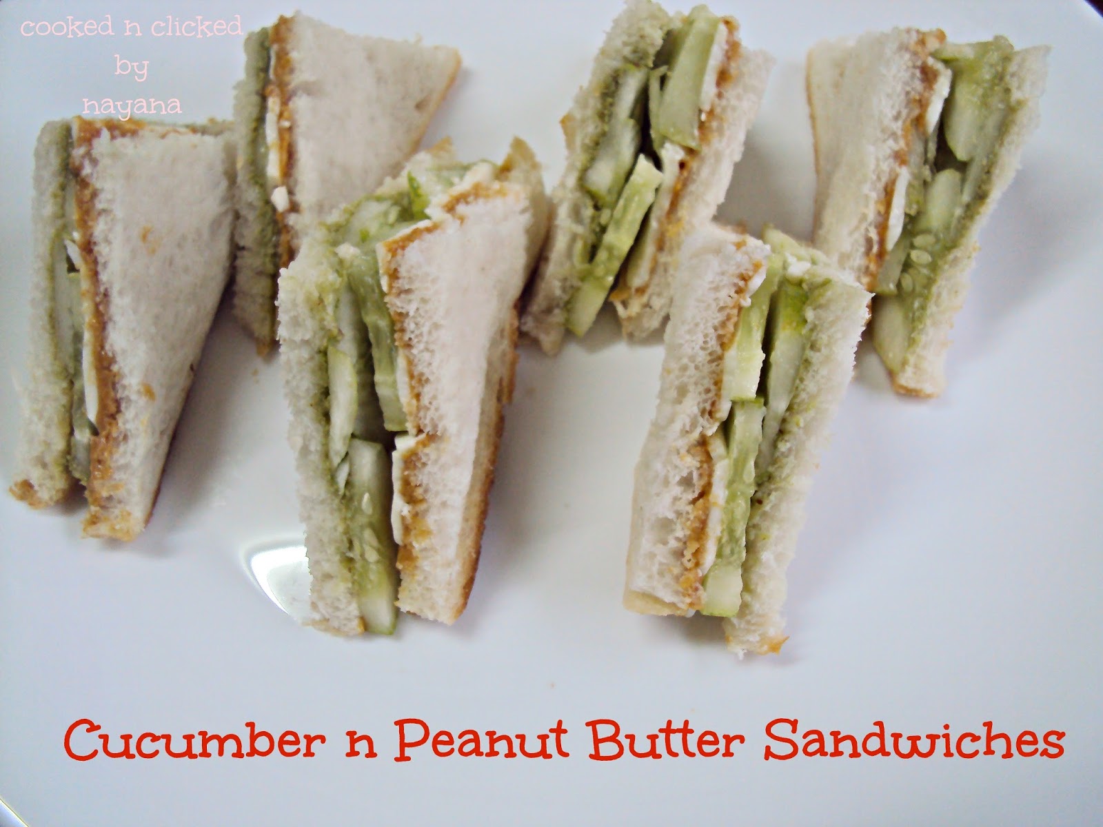 nayana'skitchenkreations Cucumber Peanut Butter Sandwiches