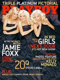 Playboy U.S.A. - November 2005 | ISSN 0032-1478 | TRUE PDF | Mensile | Uomini | Erotismo | Attualità | Moda
Playboy was founded in 1953, and is the best-selling monthly men’s magazine in the world ! Playboy features monthly interviews of notable public figures, such as artists, architects, economists, composers, conductors, film directors, journalists, novelists, playwrights, religious figures, politicians, athletes and race car drivers. The magazine generally reflects a liberal editorial stance.
Playboy is one of the world's best known brands. In addition to the flagship magazine in the United States, special nation-specific versions of Playboy are published worldwide.