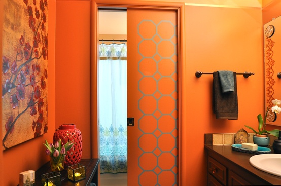 Cuarto de baño naranja y blanco: estupendas recámaras color ...