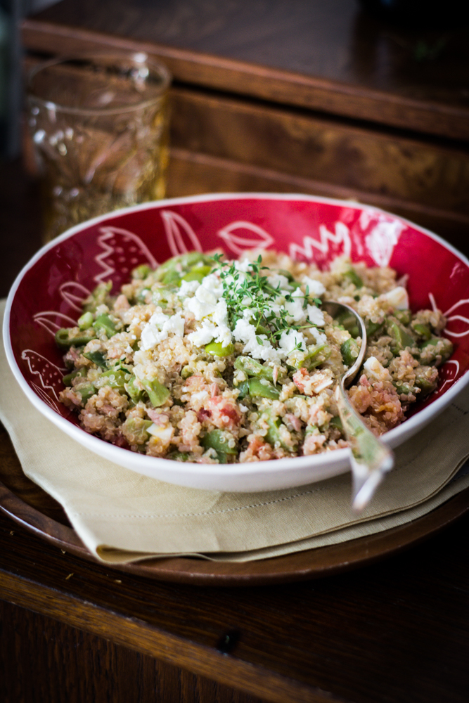Ebba's cuisine Quinoa salad with tuna fish, green beans, tomatoes and