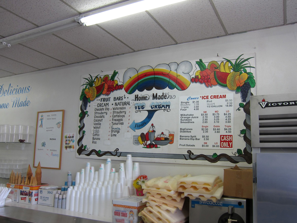 The Radiused Corner Menu Vault Oasis Ice Cream Parlor